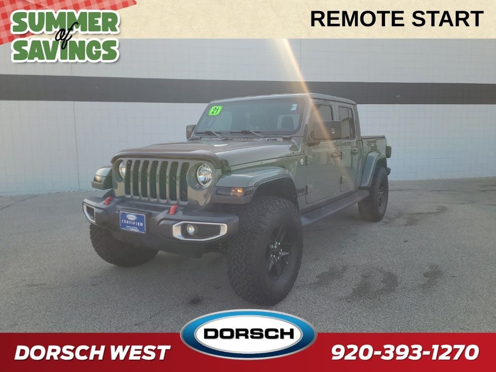 2021 Jeep Gladiator Sport S in Sting-Gray Clearcoat — front three-quarter view
