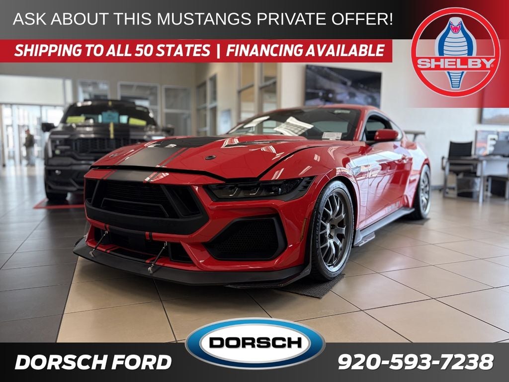 2026 Ford Mustang Shelby Super Snake in Race Red — front three-quarter view