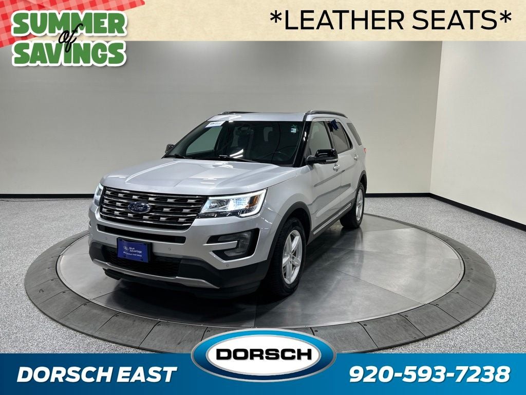 2017 Ford Explorer XLT in Ingot Silver — front three-quarter view