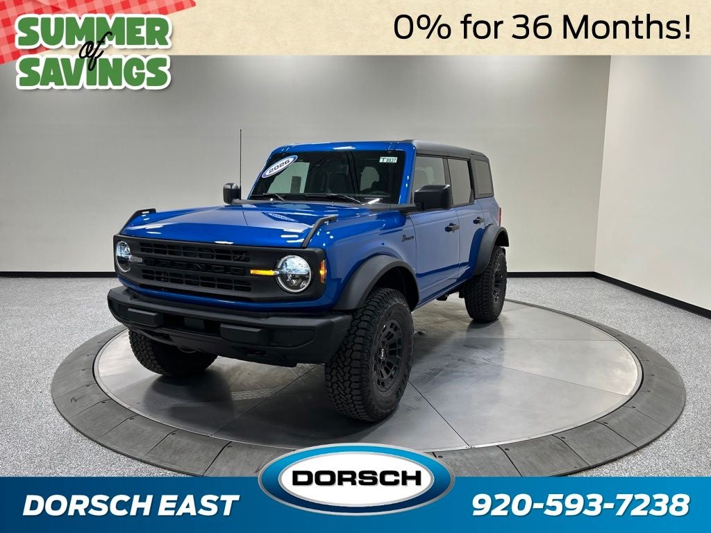 2026 Ford Bronco Big Bend Custom Garage in Velocity Blue Metallic — front three-quarter view