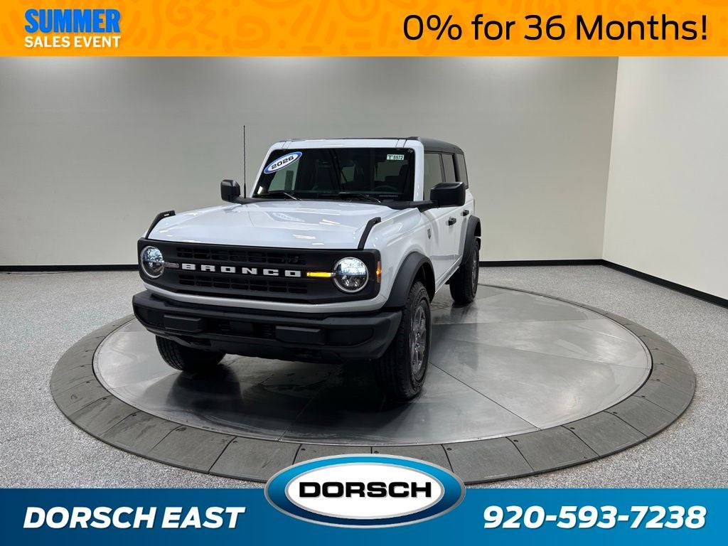 2026 Ford Bronco Big Bend in Oxford White — front three-quarter view