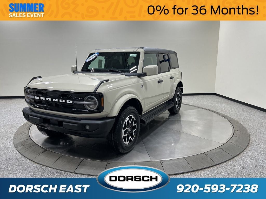 2026 Ford Bronco Outer Banks in Desert Sand — front three-quarter view