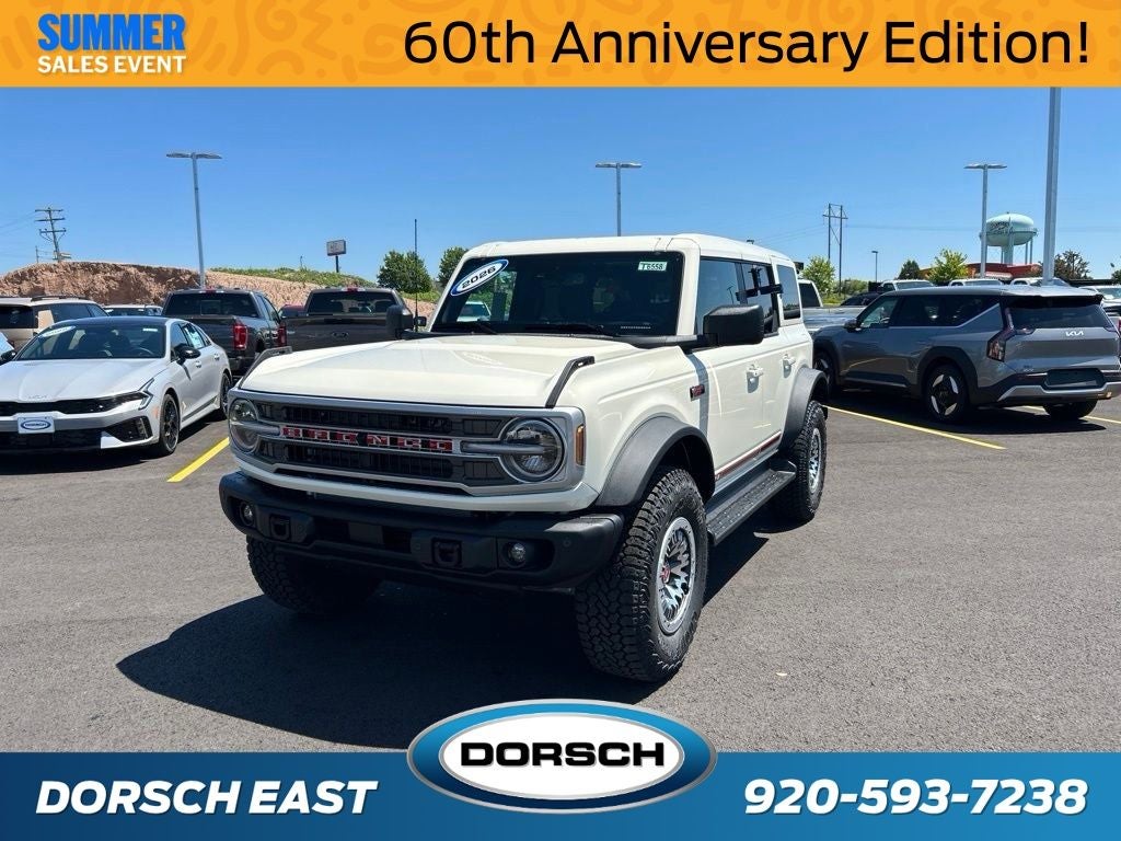 2026 Ford Bronco Outer Banks in Wimbledon White — front three-quarter view