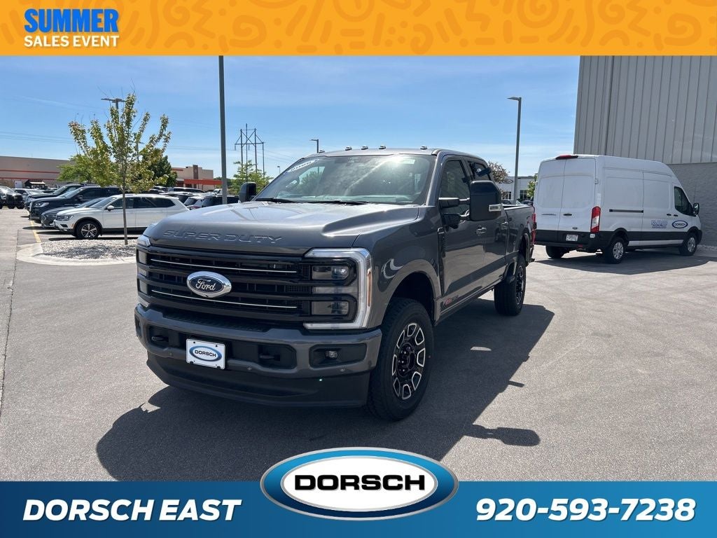 2026 Ford F-250SD Platinum in Carbonized Gray Metallic — front three-quarter view