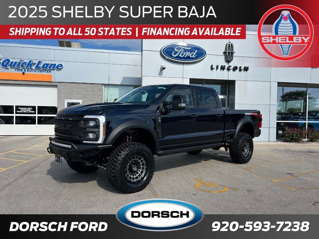 2025 Ford F-250SD Shelby Super Baja in Antimatter Blue Metallic — front three-quarter view