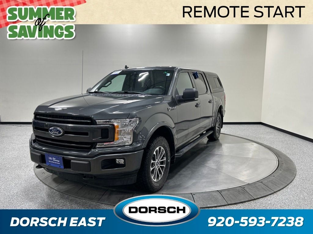 2019 Ford F-150 XLT in Magnetic Metallic — front three-quarter view