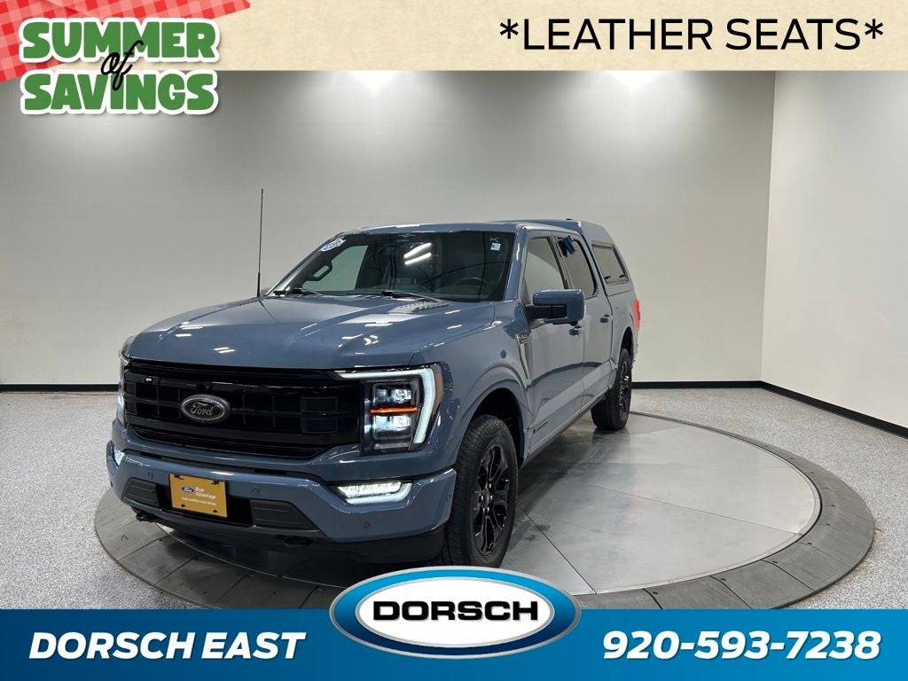 2023 Ford F-150 Platinum in Azure Gray Metallic — front three-quarter view
