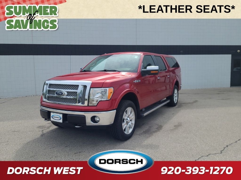 2011 Ford F-150 Lariat in Red Candy — front three-quarter view