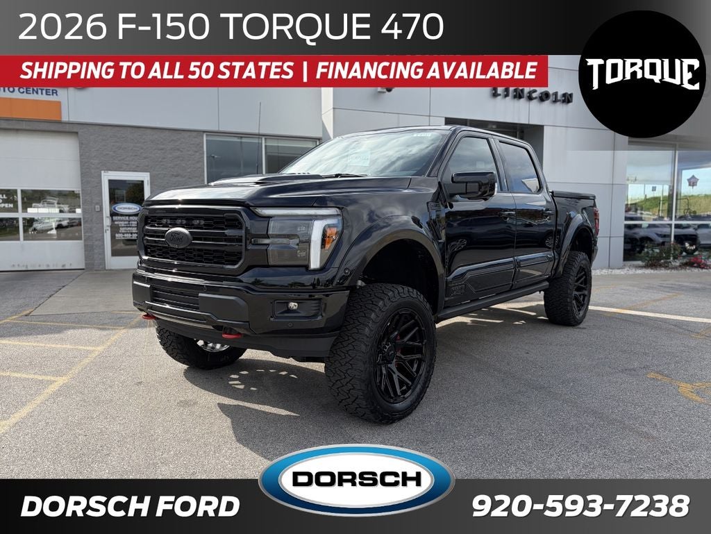 2026 Ford F-150 Torque 470 in Agate Black Metallic — front three-quarter view