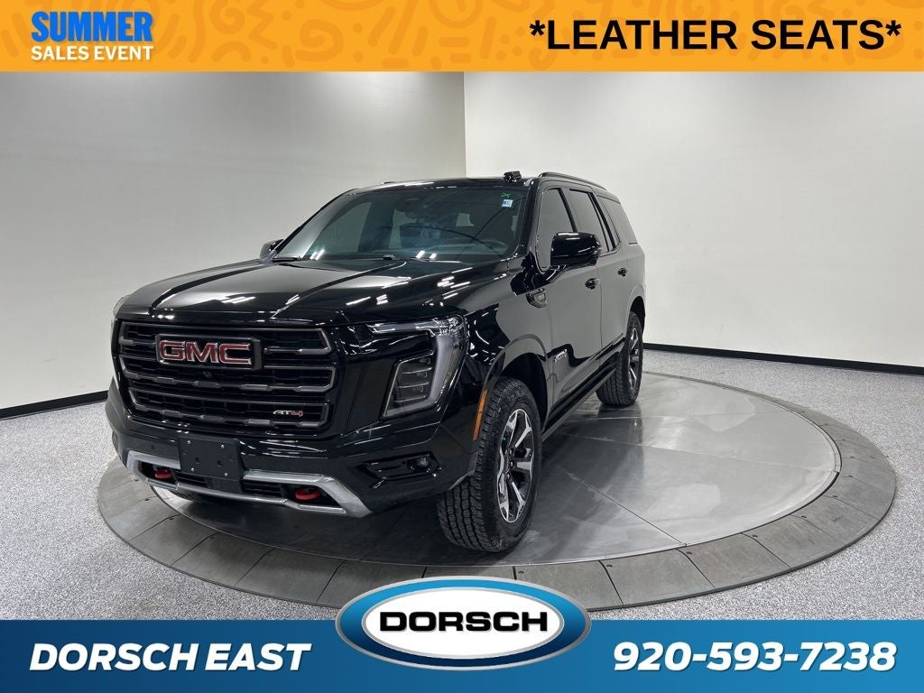 2025 GMC Yukon AT4 Ultimate in Onyx Black — front three-quarter view