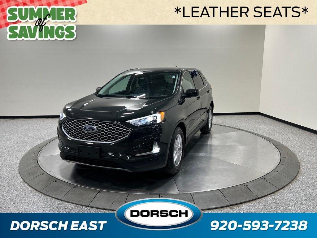 2024 Ford Edge SEL in Forged Green Metallic — front three-quarter view