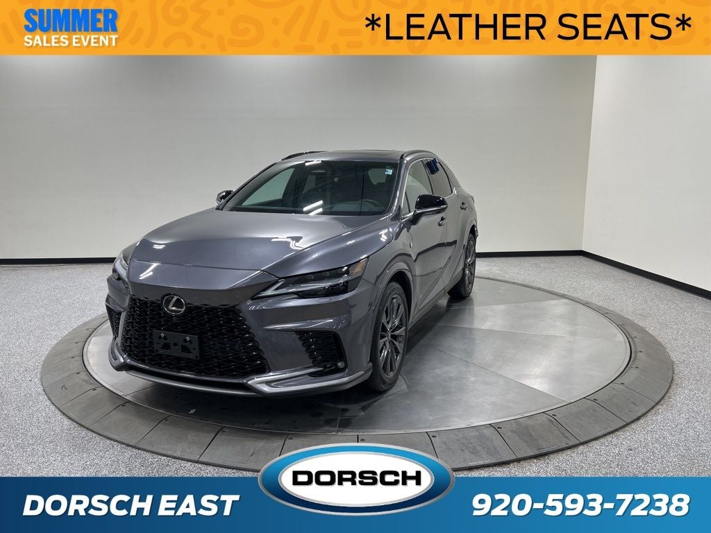 2023 Lexus RX 350 F Sport Handling in Nebula Gray Pearl — front three-quarter view