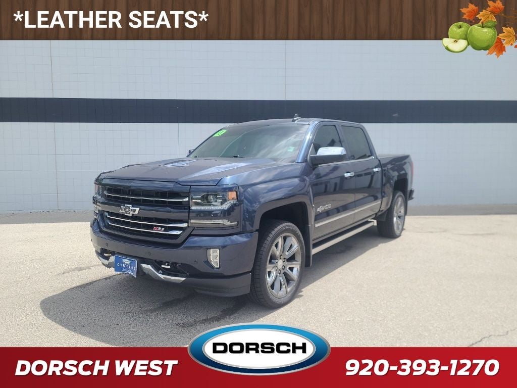 2018 Chevrolet Silverado 1500 LTZ in Black — front three-quarter view