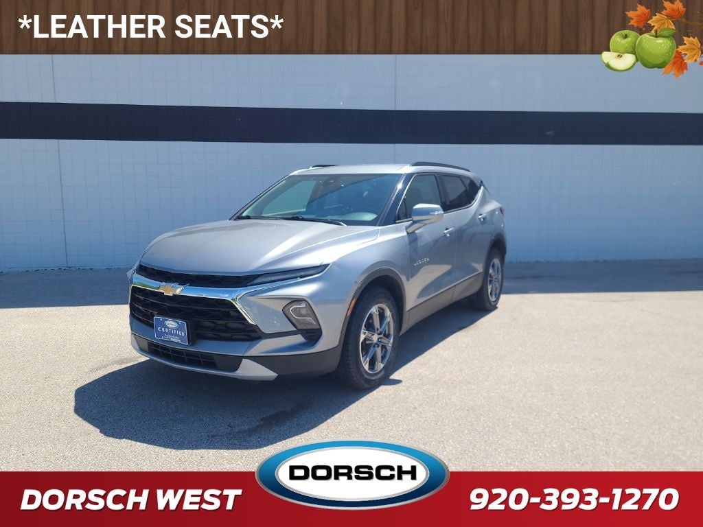 2023 Chevrolet Blazer LT in Sterling Gray Metallic — front three-quarter view