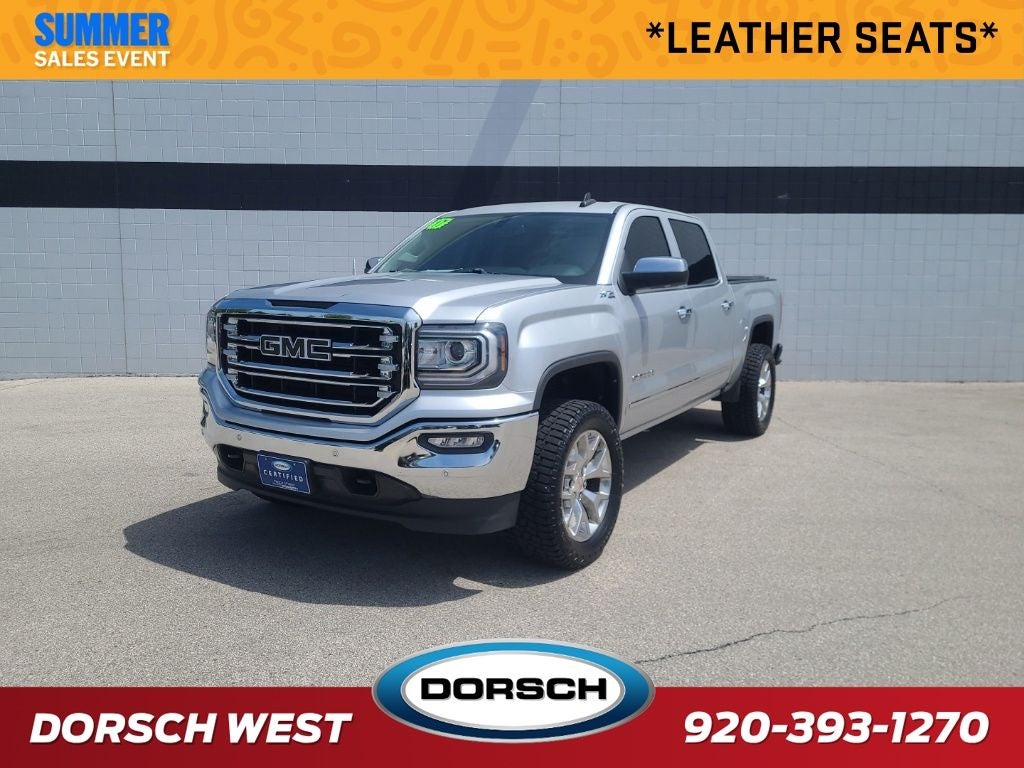 2017 GMC Sierra 1500 SLT in Quicksilver Metallic — front three-quarter view