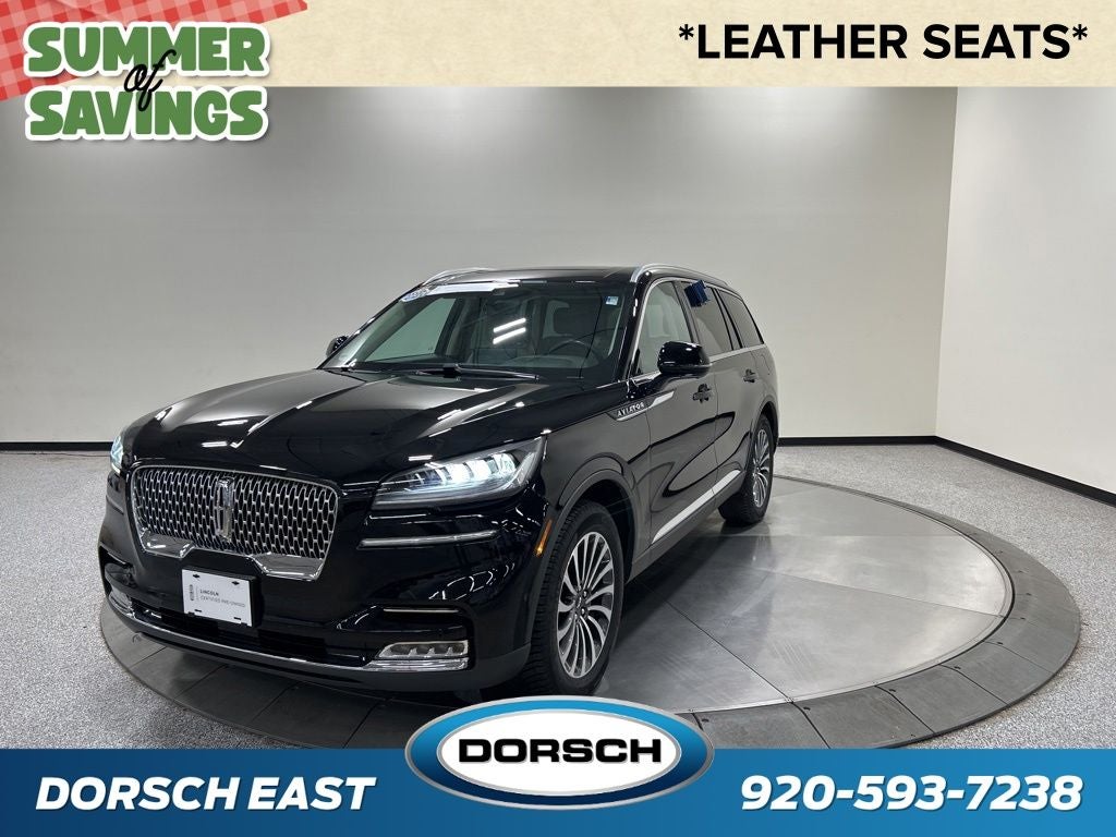 2020 Lincoln Aviator Reserve in Infinite Black Metallic — front three-quarter view
