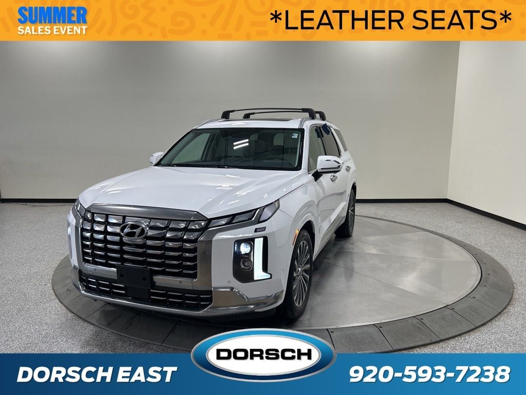 2025 Hyundai Palisade Calligraphy in Hyper White — front three-quarter view