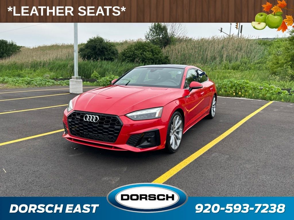 2025 Audi A5 Sportback 45 S line Premium quattro in Red — front three-quarter view