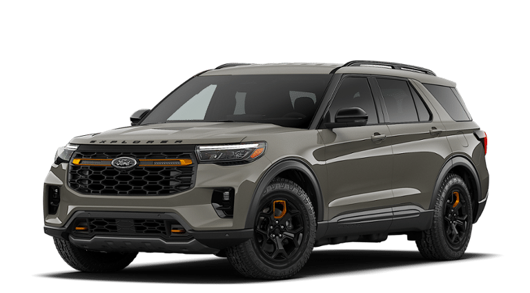 2026 Ford Explorer Tremor in Marsh Gray — front three-quarter view