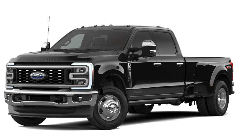2026 Ford Super Duty F-350 Lariat in Agate Black Metallic — front three-quarter view